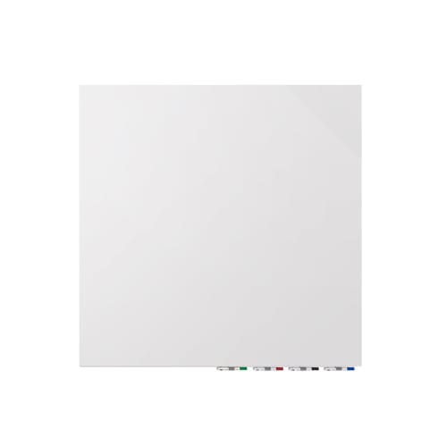 Ghent Aria Low Profile Magnetic Glass Whiteboard with Horizontal Mount, 4' X 4', White